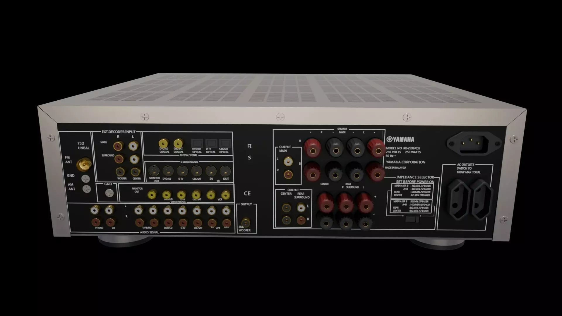 YAMAHA RXV596RDS RECEIVER 3D model_2
