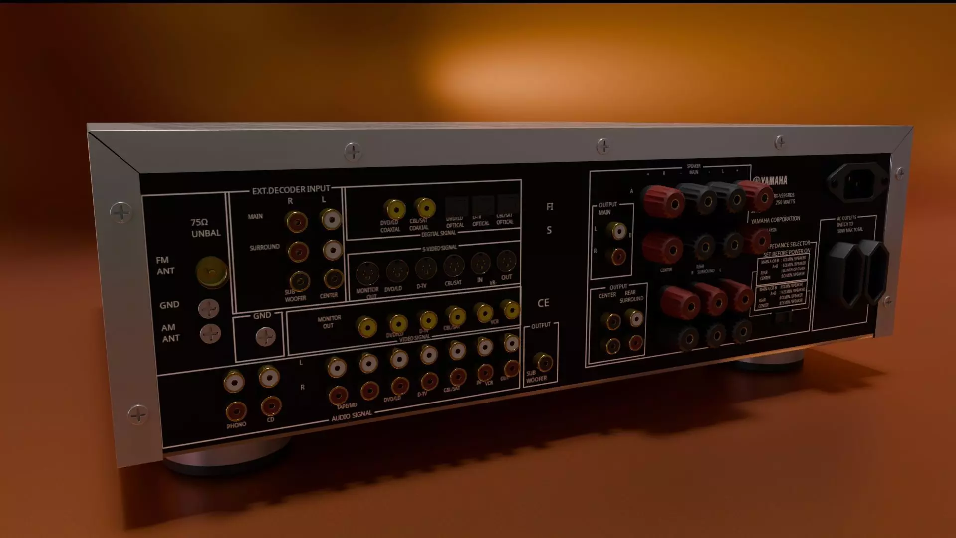 YAMAHA RXV596RDS RECEIVER 3D model_25