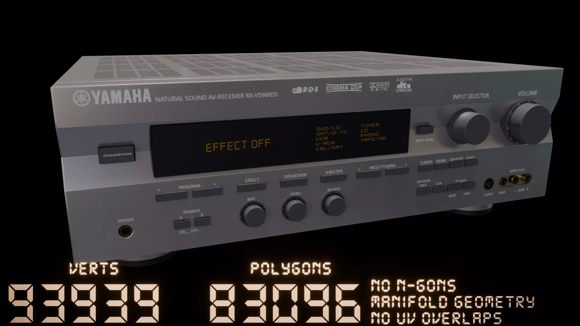 YAMAHA RXV596RDS RECEIVER 3D model