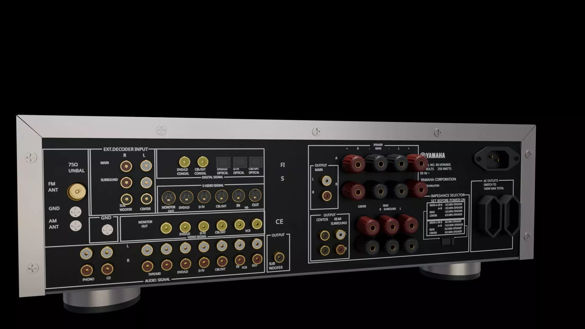 YAMAHA RXV596RDS RECEIVER 3D model_22