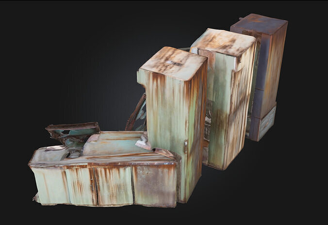 Abandoned Coolers  Forgotten Containers of the Past 3D model 5