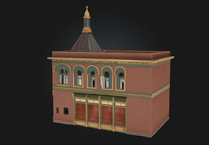 Arkham Bank Building Model  Gothic Grandeur Meets Financial  3D model 7