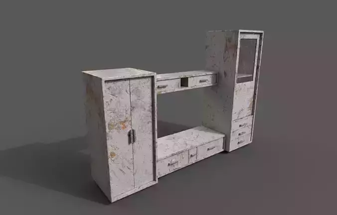 Set Old Modern Furniture 3D Model