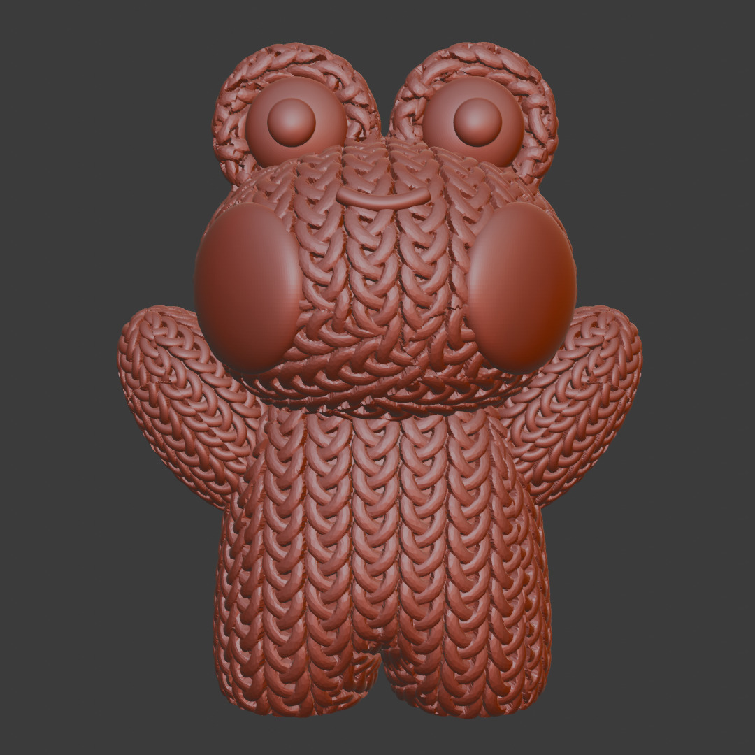 Knitted Frog 3D print model_3