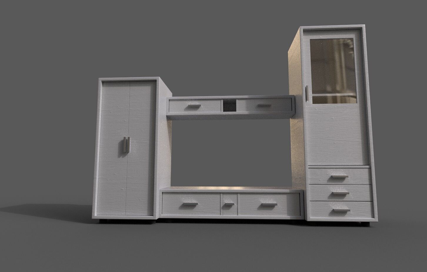 Set 2 Modern Furniture 3D Model Low-poly 3D model_3