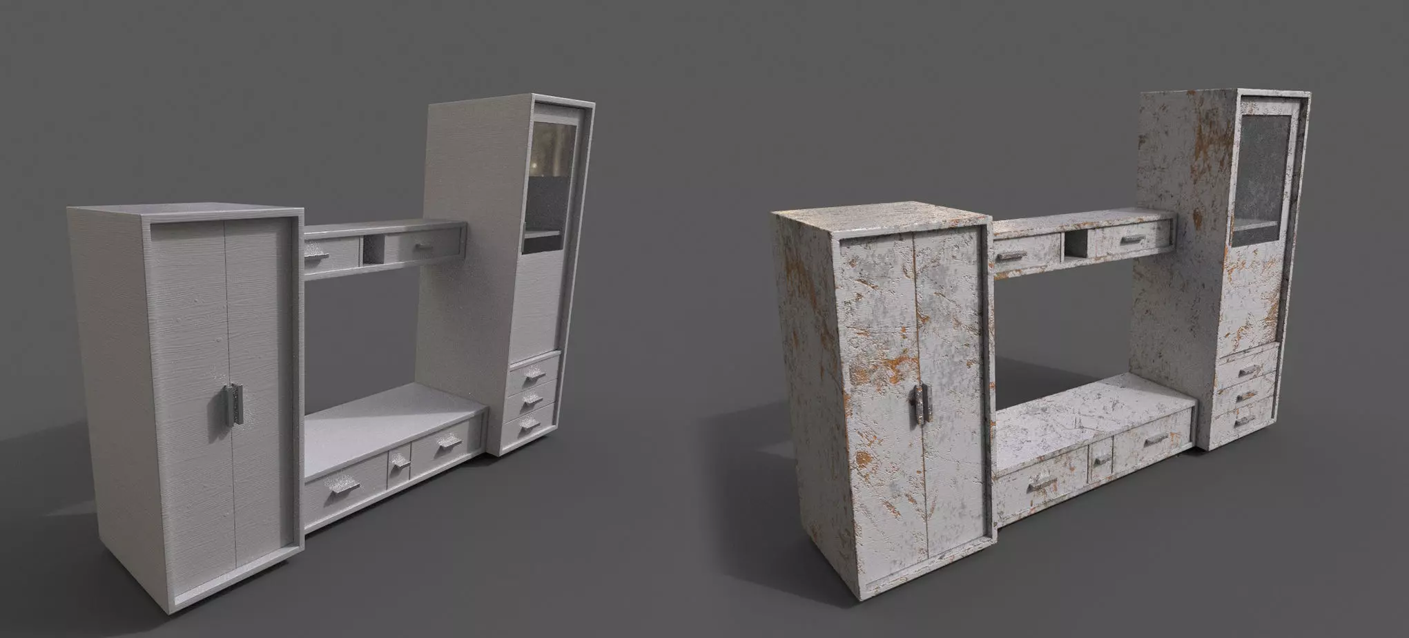 Set 2 Modern Furniture 3D Model Low-poly 3D model_0