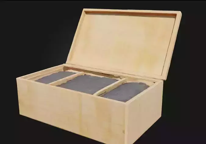 Wooden Box with Grains  Rustic Storage Full of Rural Charm