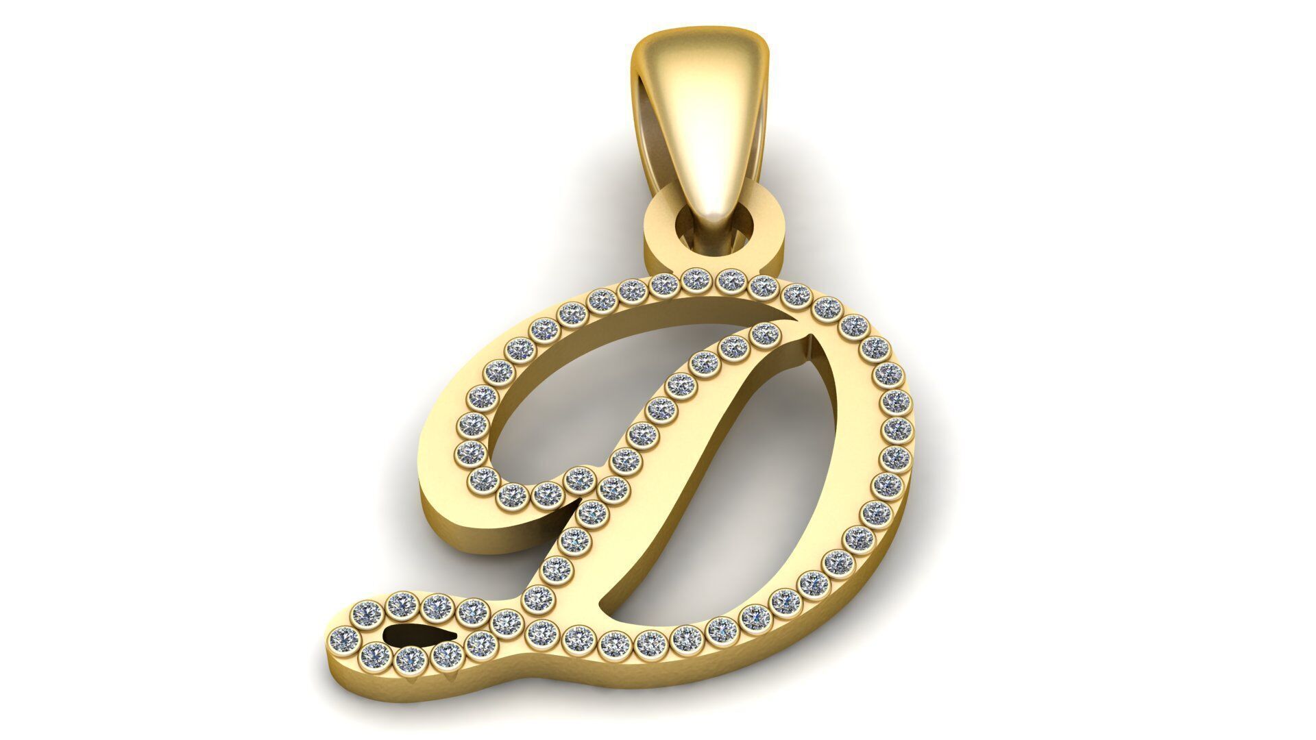 Abstract Gold Pendant 3D print model_1