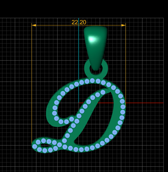 Abstract Gold Pendant 3D print model_4