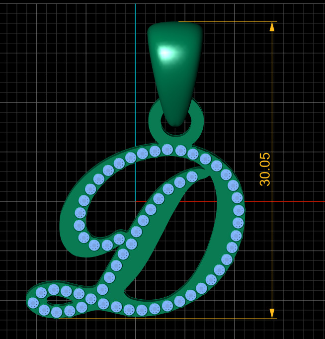 Abstract Gold Pendant 3D print model_3