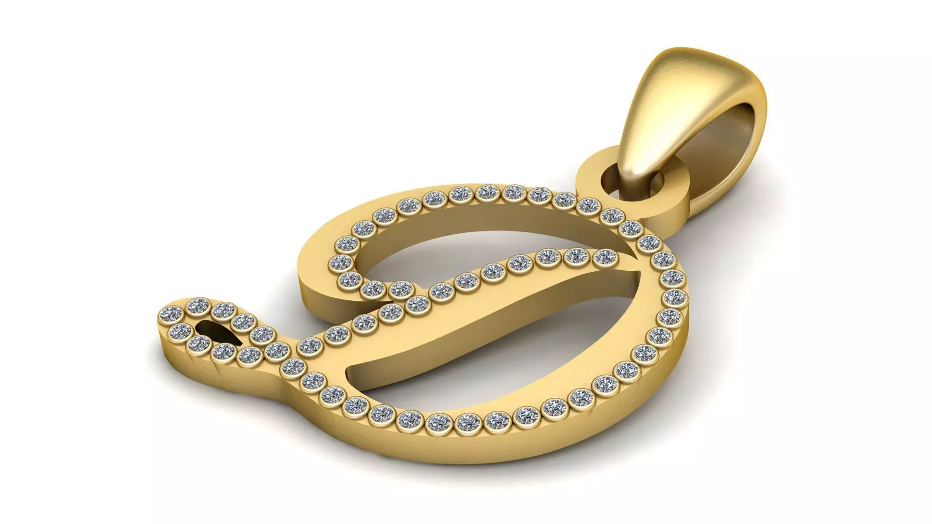 Abstract Gold Pendant 3D print model_0