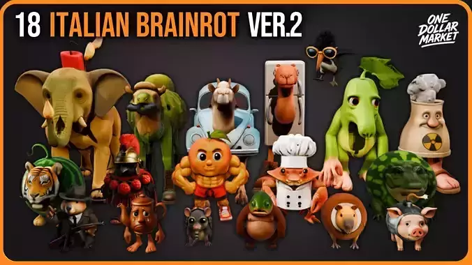 18 Italian brainrot Collection - Version 2 3D model