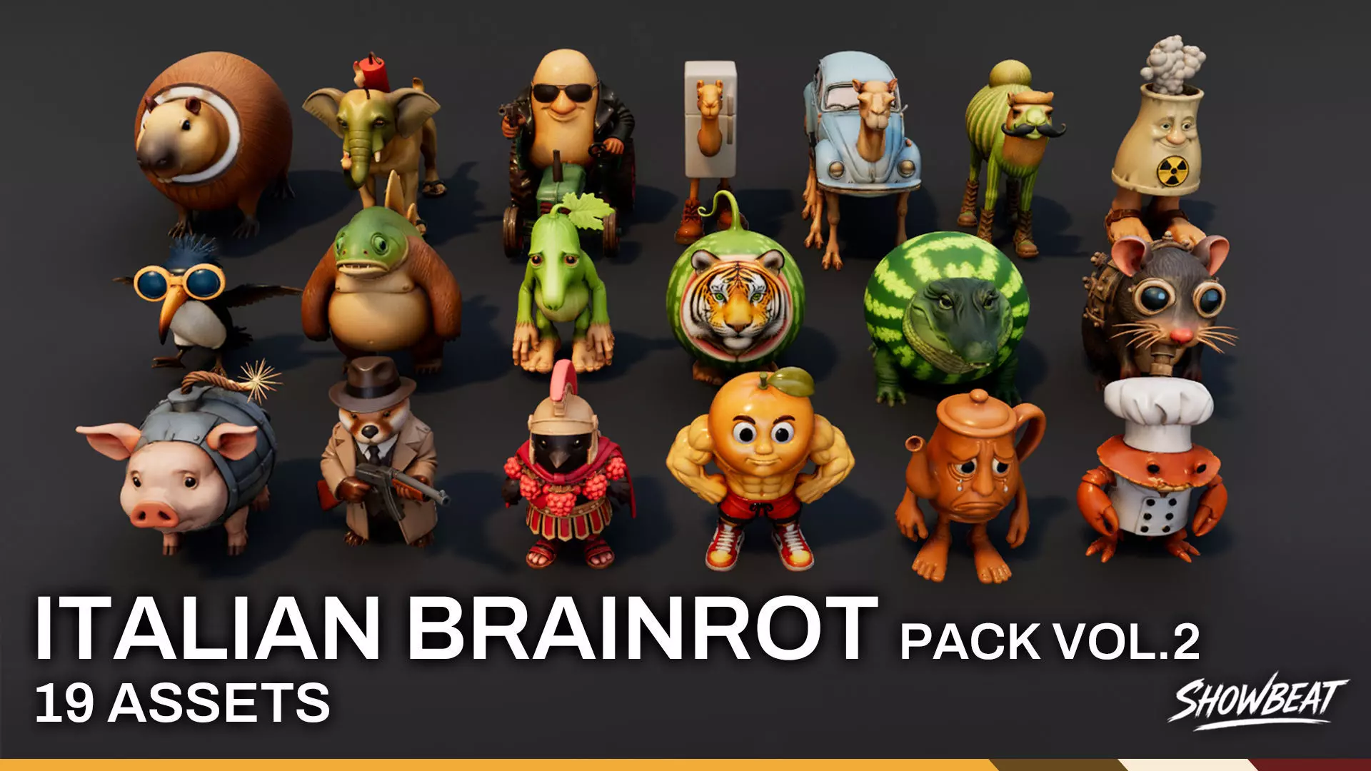 Italian Brainrot Pack VOL2 Low-poly 3D model_0