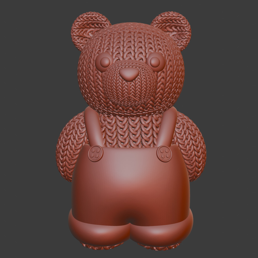 knitted Bear 3D print model_3