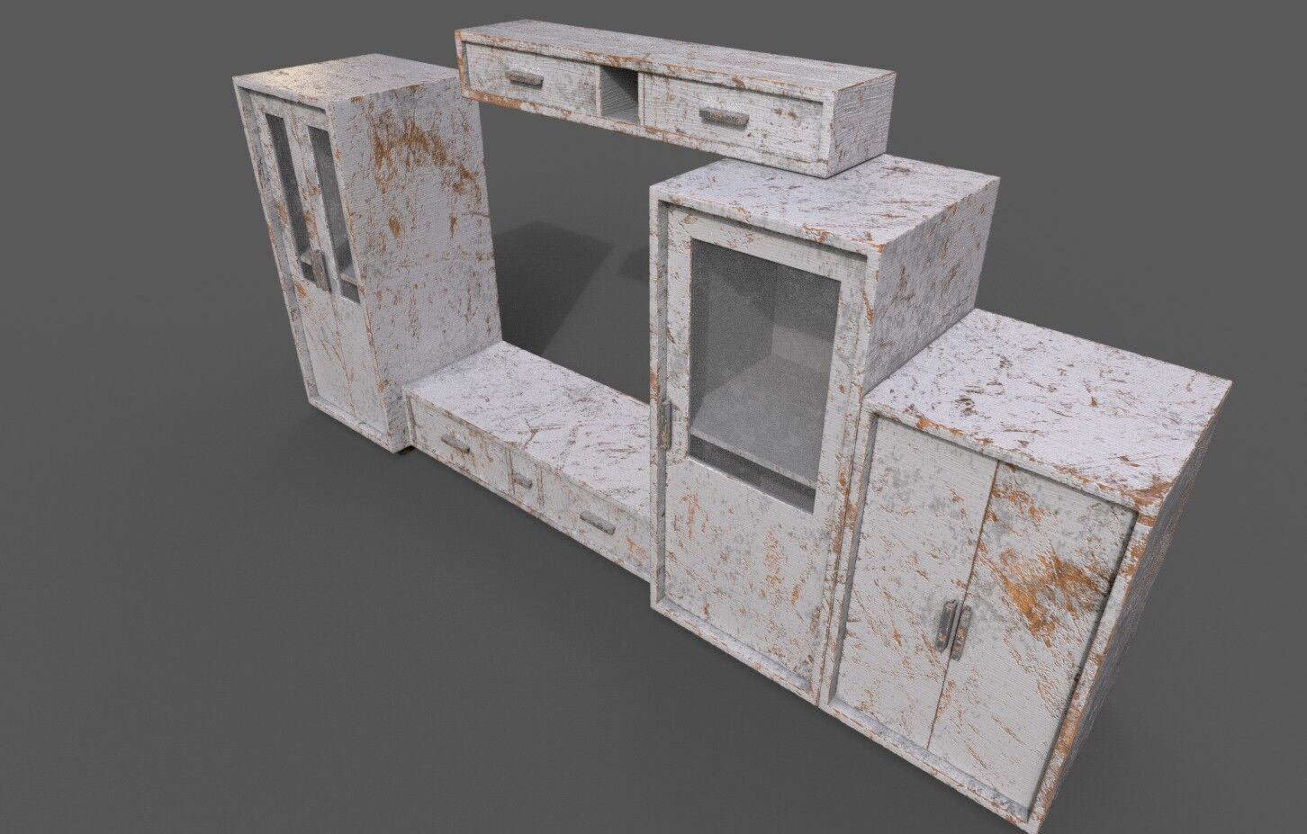 Set Old Modern Furniture 3D Model Low-poly 3D model_14