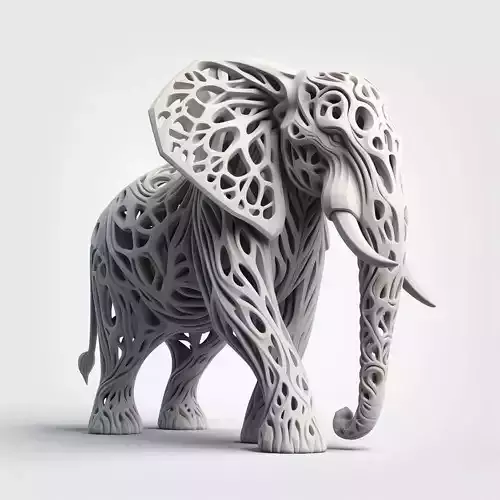Full-Body Hollow Elephant Sculpture for Artistic Display
