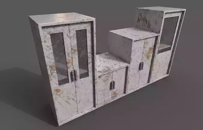 Set Old Modern Furniture 3D Model