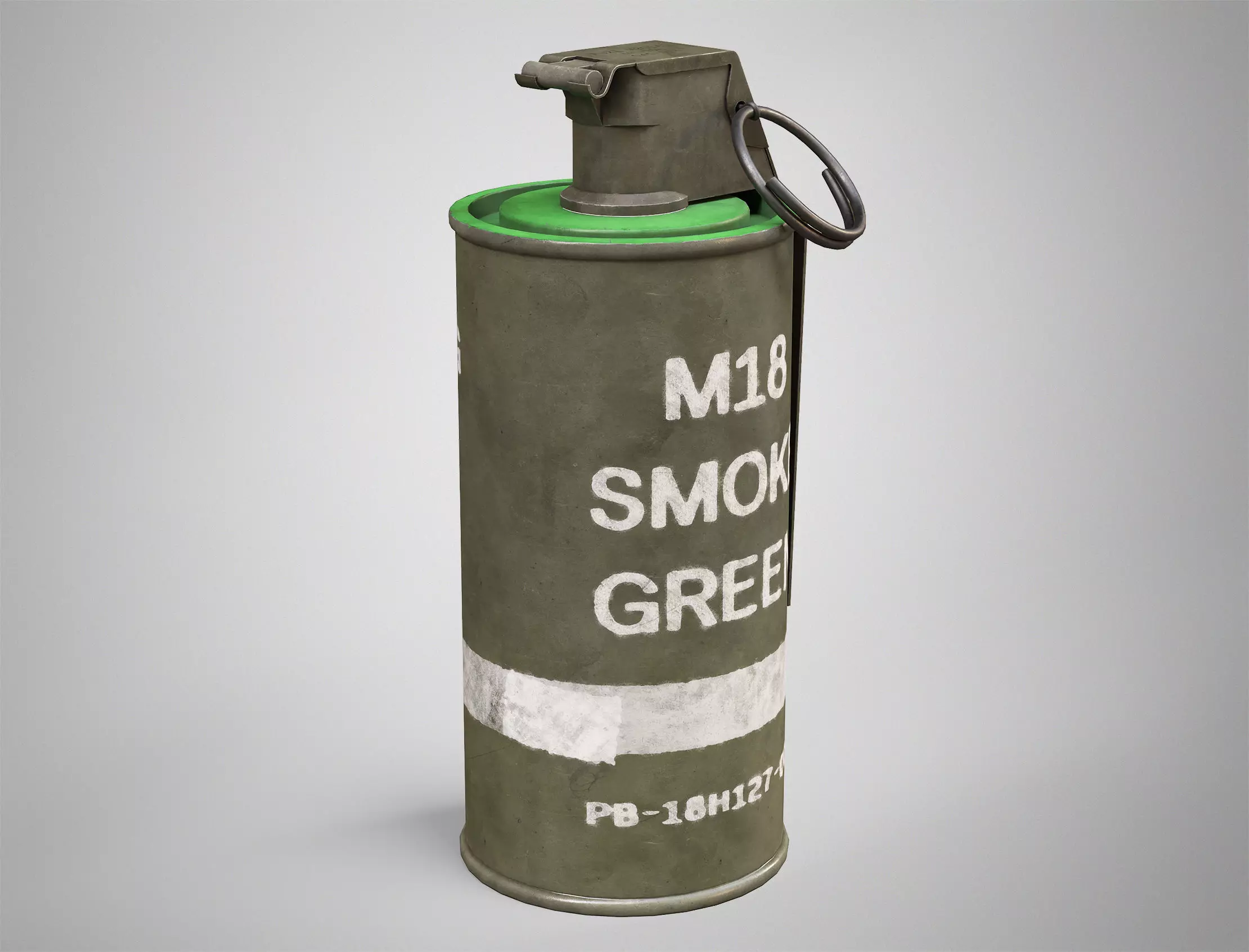 M18 Green Smoke Hand Grenade AAA Game Ready Low-poly 3D model