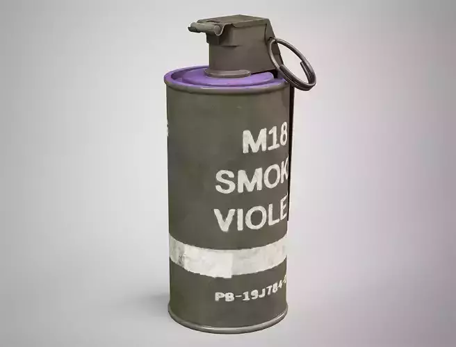 M18 Violet Smoke Hand Grenade AAA Game Ready Low-poly 3D model