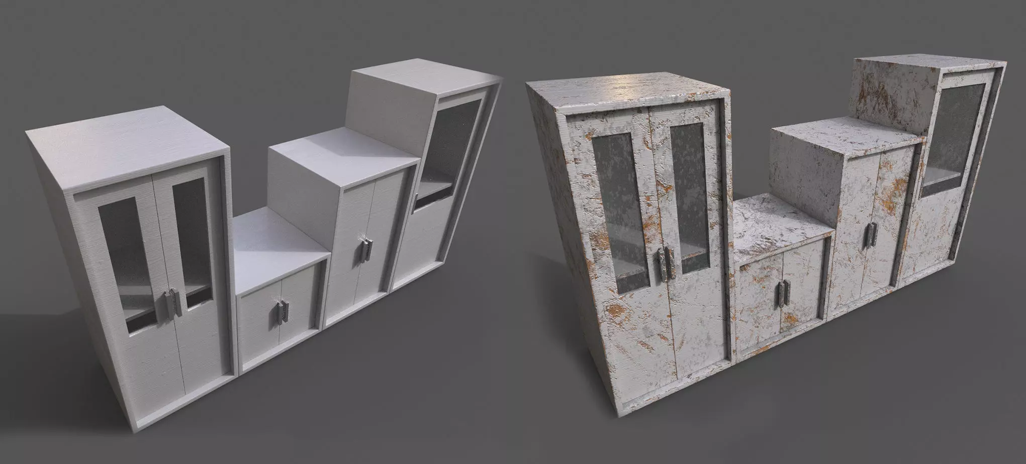 Set 2 Modern Furniture 3D Model Low-poly 3D model_0