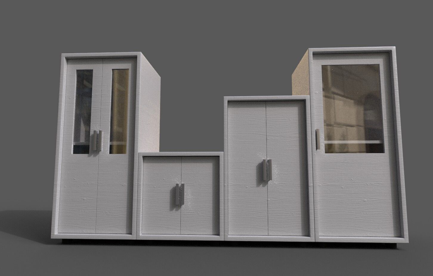 Set 2 Modern Furniture 3D Model Low-poly 3D model_3