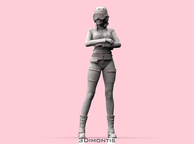 USA Woman Tank Crew WW2 3D print model