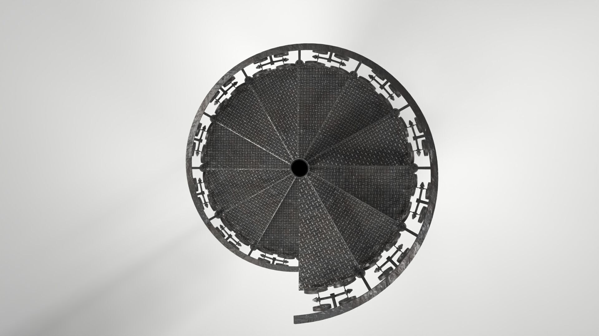 Wrought Iron Spiral Staircase Low-poly 3D model_4