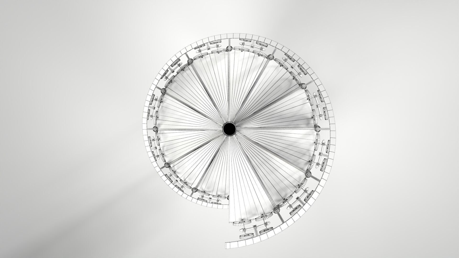 Wrought Iron Spiral Staircase Low-poly 3D model_5