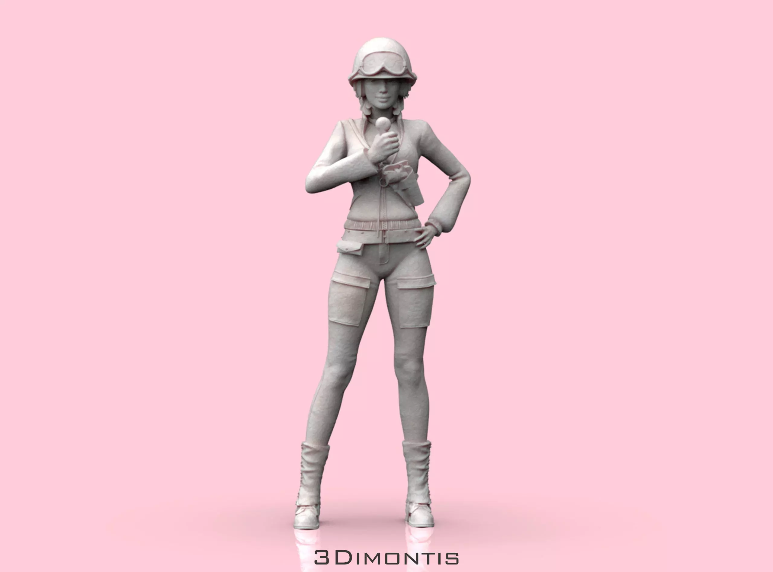 USA Woman Tank Crew WW2 3D print model_0
