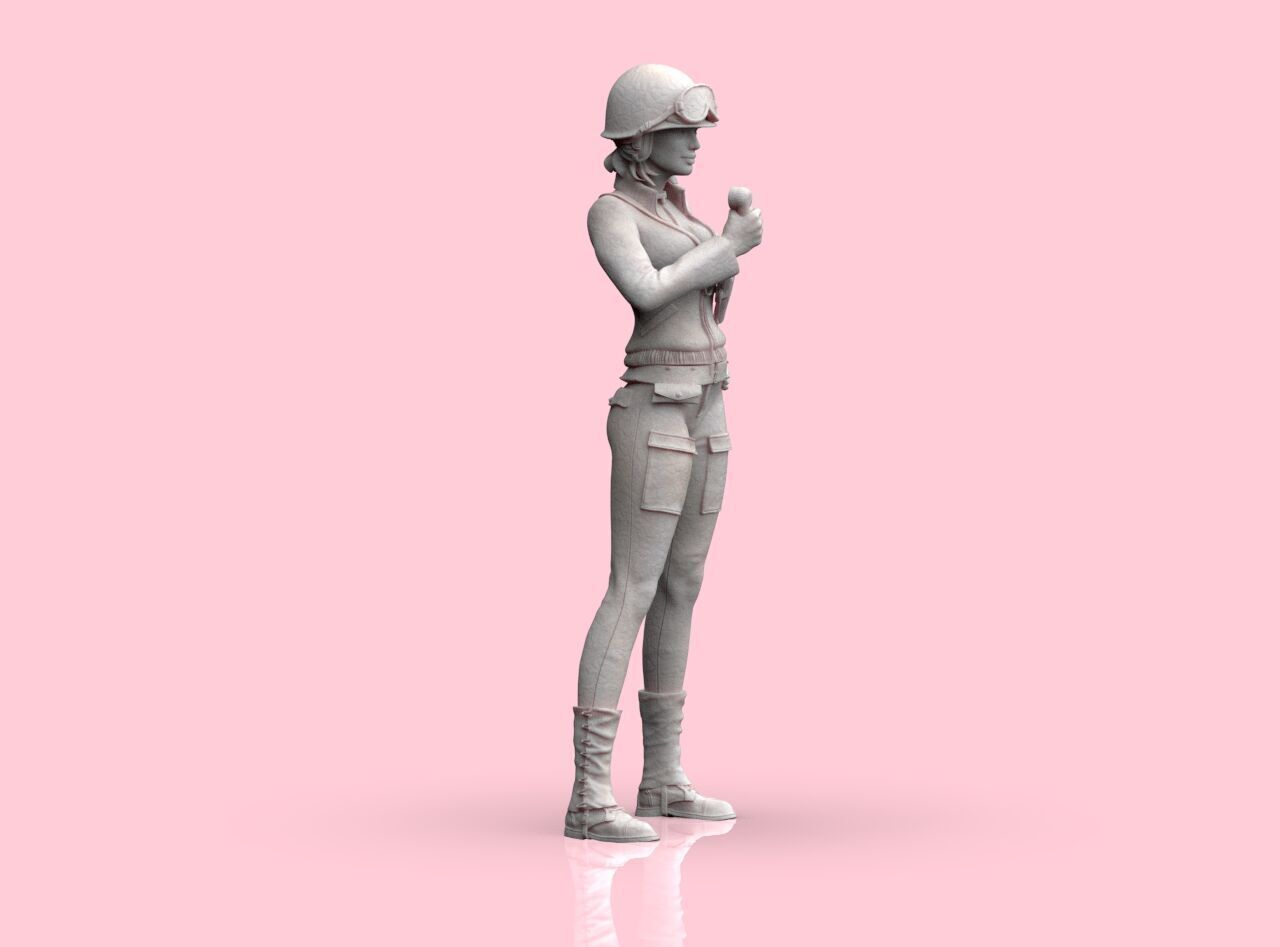 USA Woman Tank Crew WW2 3D print model_27