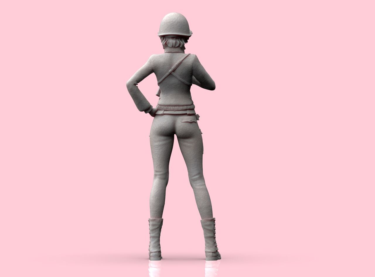 USA Woman Tank Crew WW2 3D print model_18