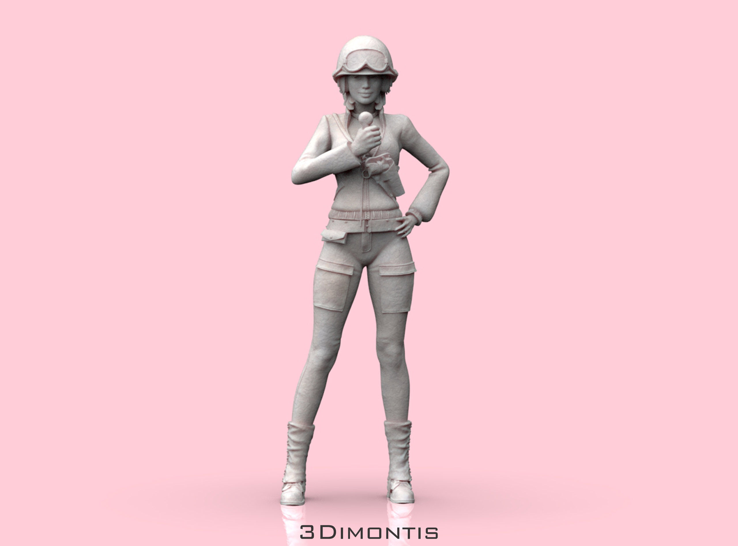 USA Woman Tank Crew WW2 3D print model_24