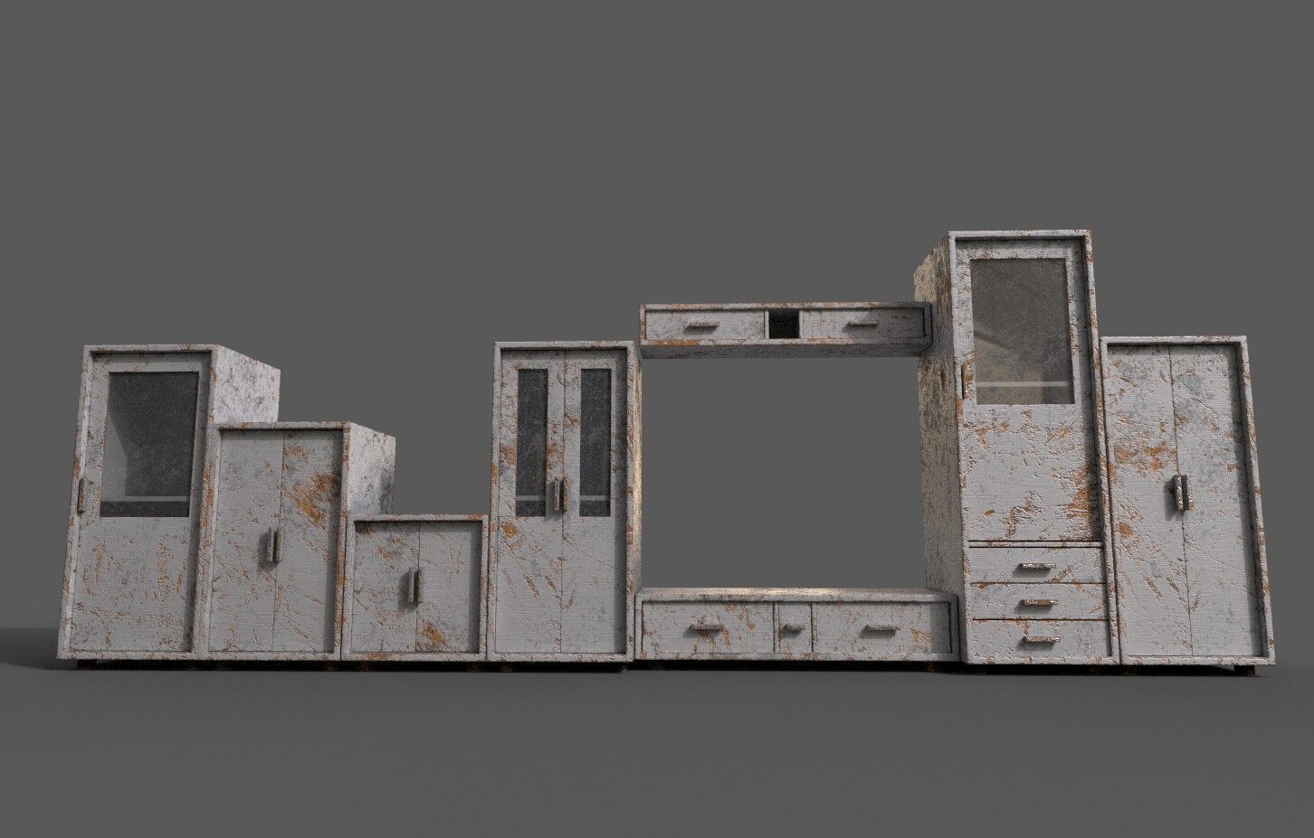 Set Old Modern Furniture 3D Model Low-poly 3D model_10