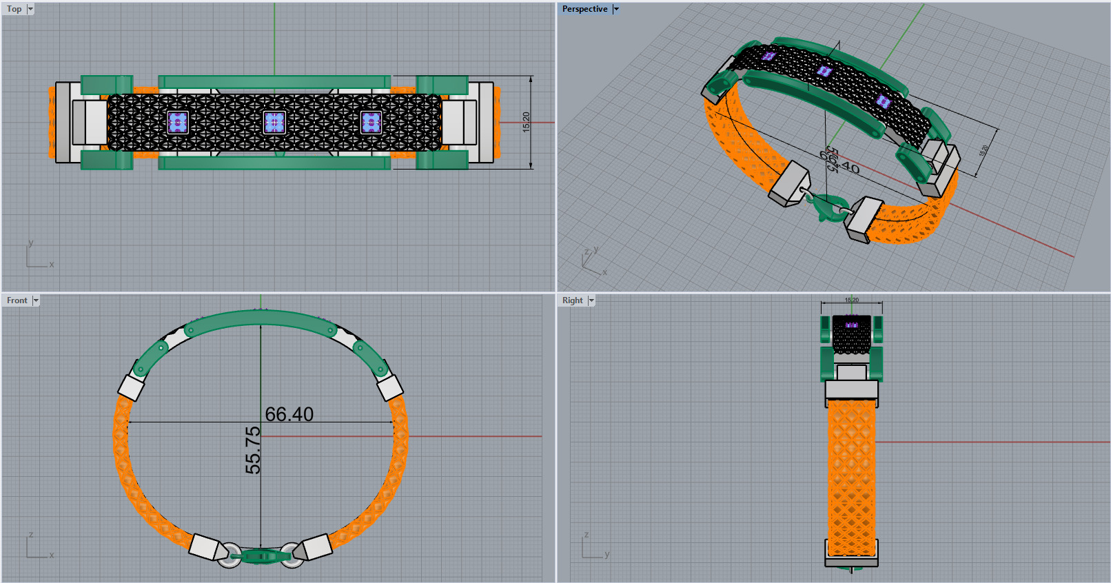 Man bracelet model 1326 3D print model_1