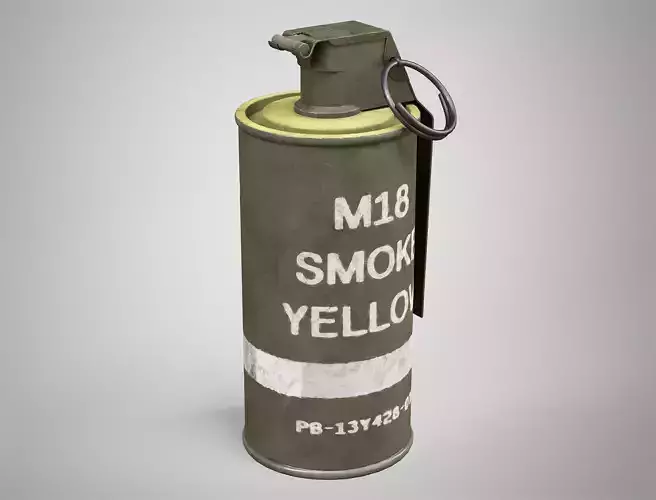 M18 Yellow Smoke Hand Grenade AAA Game Ready Low-poly 3D model