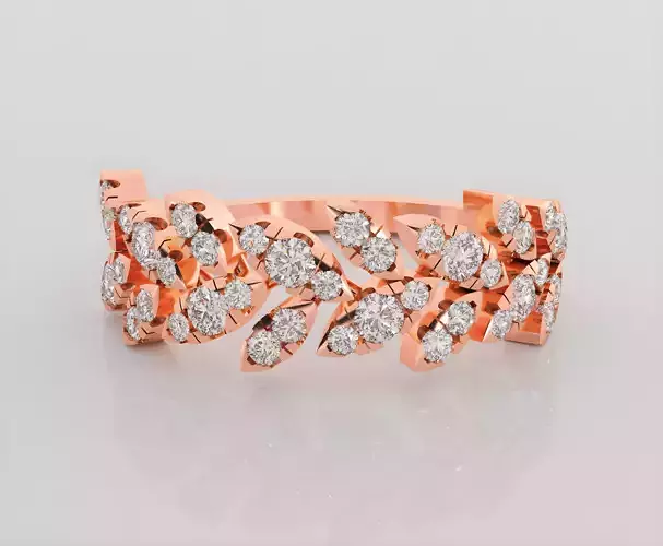 Leaves diamond  ring 3dm stl render detail 