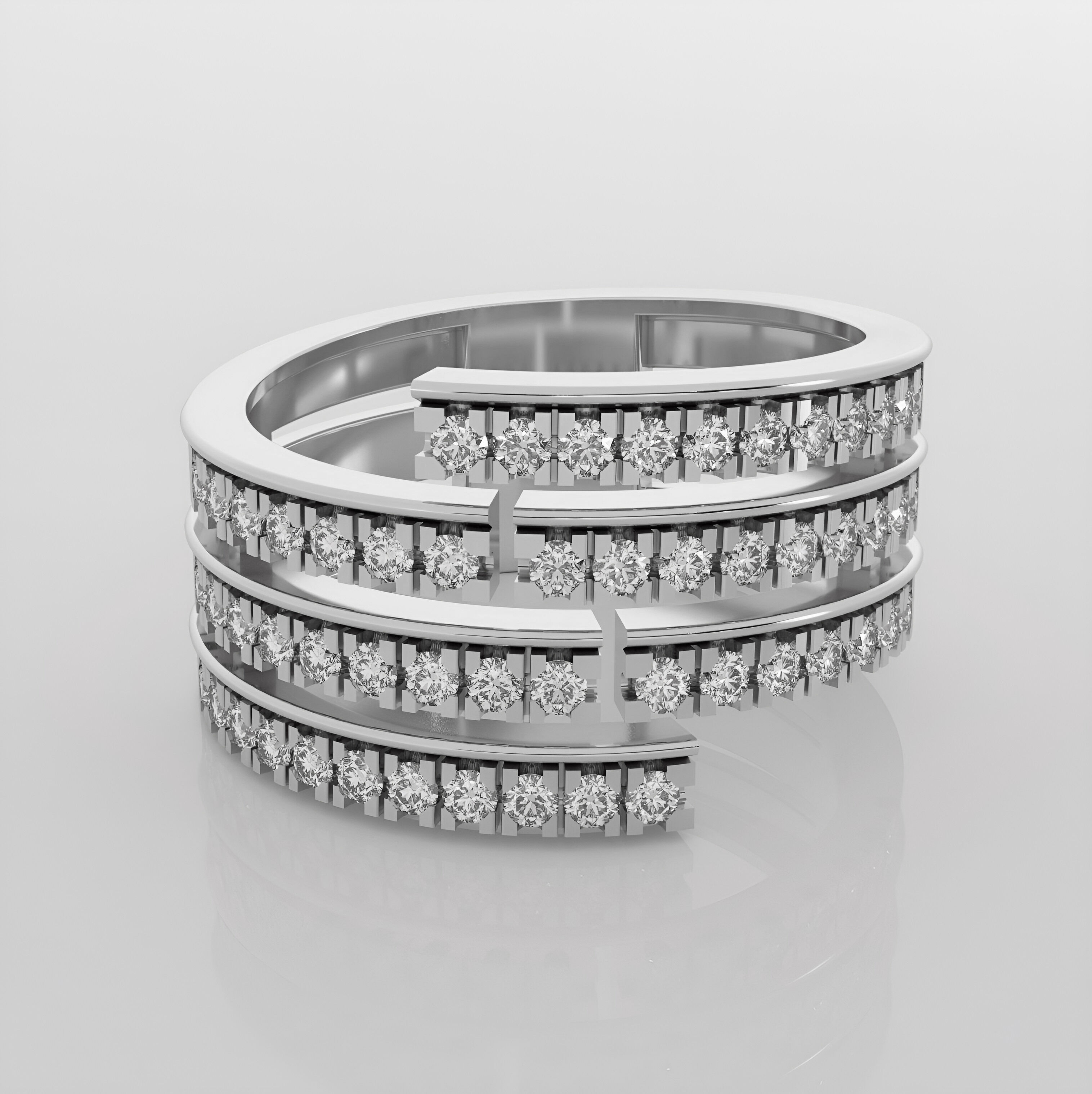 Wire diamond ring 3dm stl render detail 3D print model_3