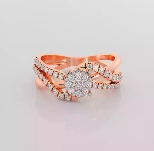 Italian diamond ring 3dm stl render detail 