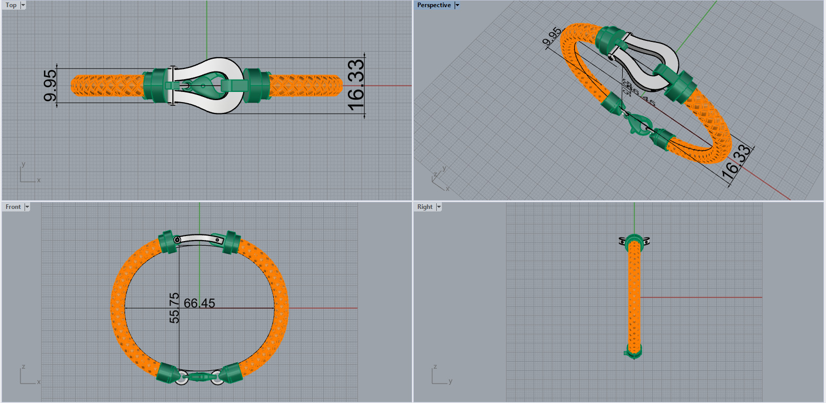 Man bracelet model 1327 3D print model_1