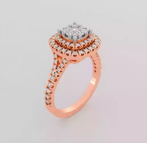 Italian diamond ring 3dm stl render detail 
