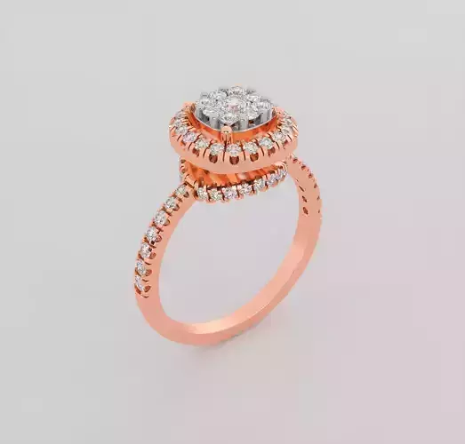 Italian diamond ring 3dm stl render detail 