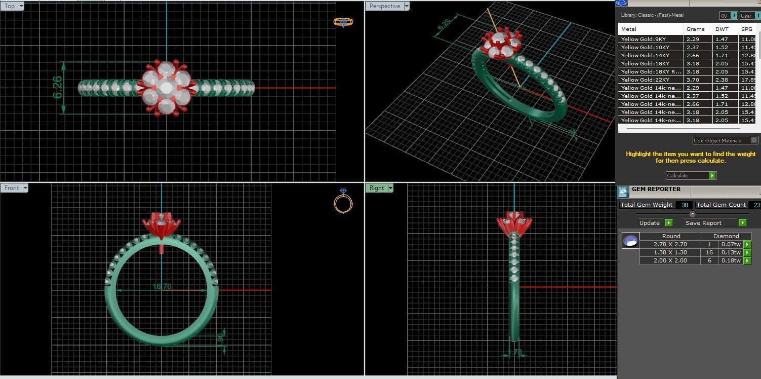 Italian diamond ring 3dm stl render detail 3D print model_1