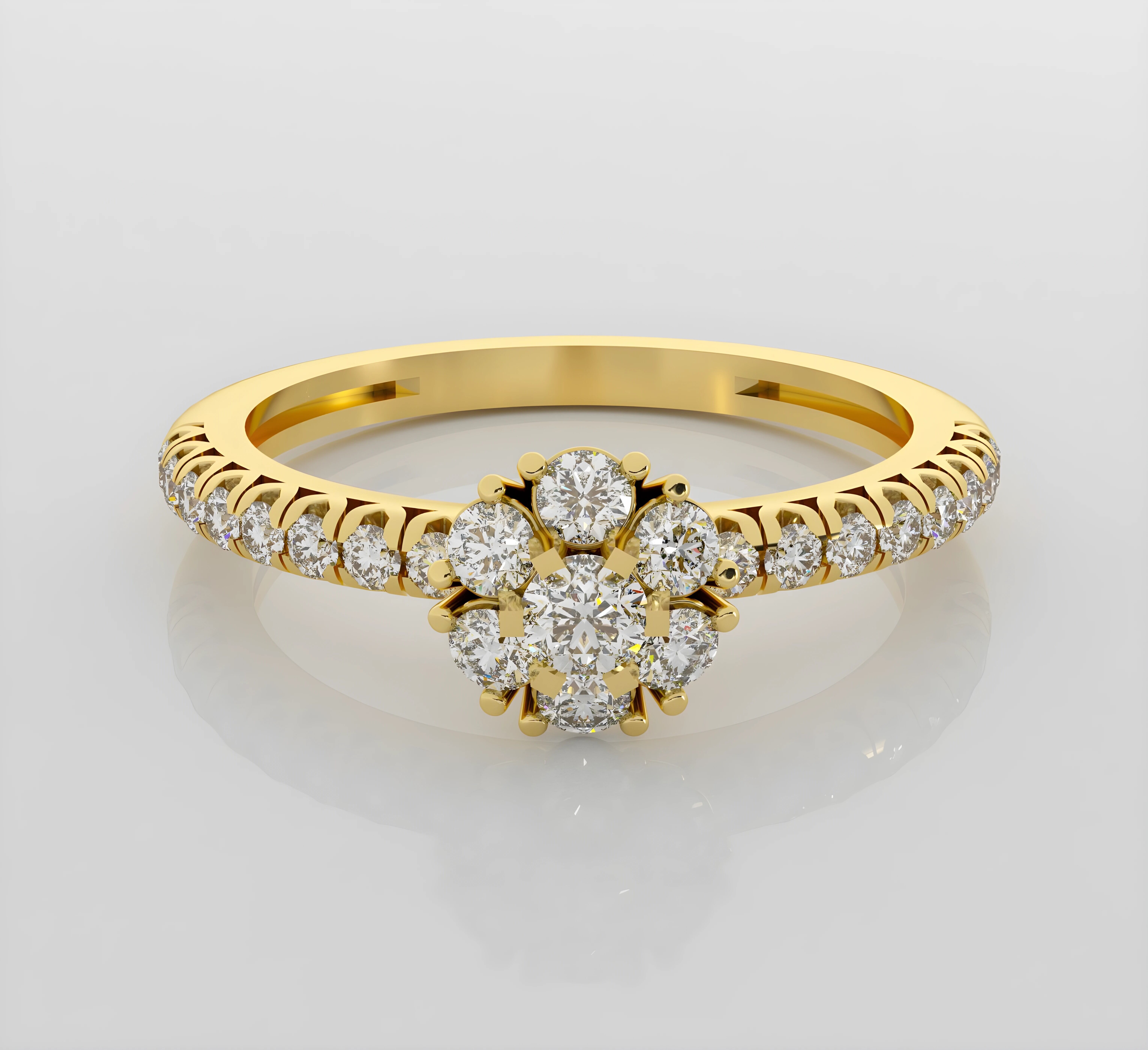 Italian diamond ring 3dm stl render detail 3D print model_2