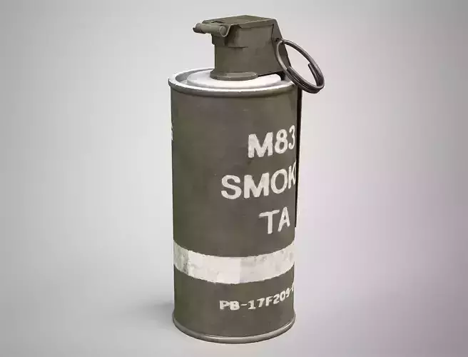 M83 White Smoke Hand Grenade AAA Game Ready Low-poly 3D model
