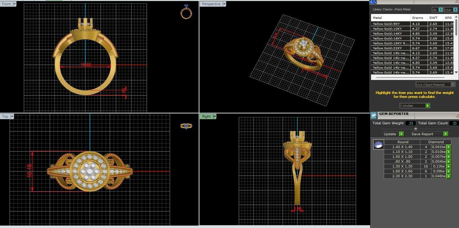 Italian diamond ring 3dm stl render detail  3D print model_1
