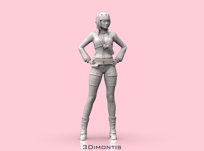 USA Woman Tank Crew WW2 3D print model