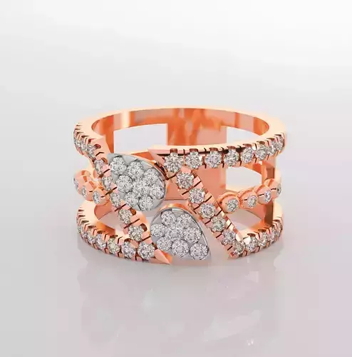 Wire Italian diamond ring 3dm stl render detail 