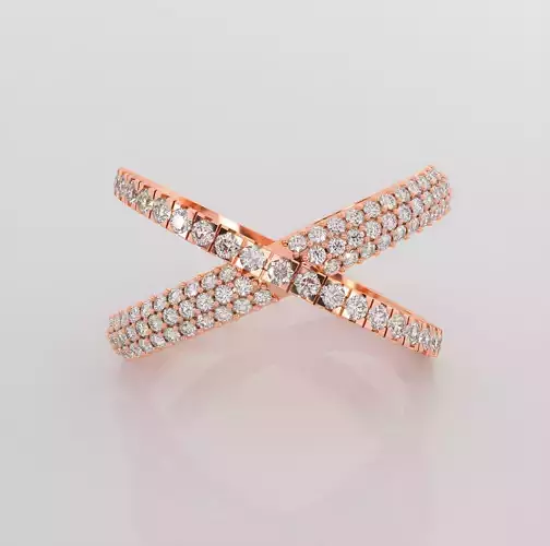 Wire Italian diamond ring 3dm stl render detail 