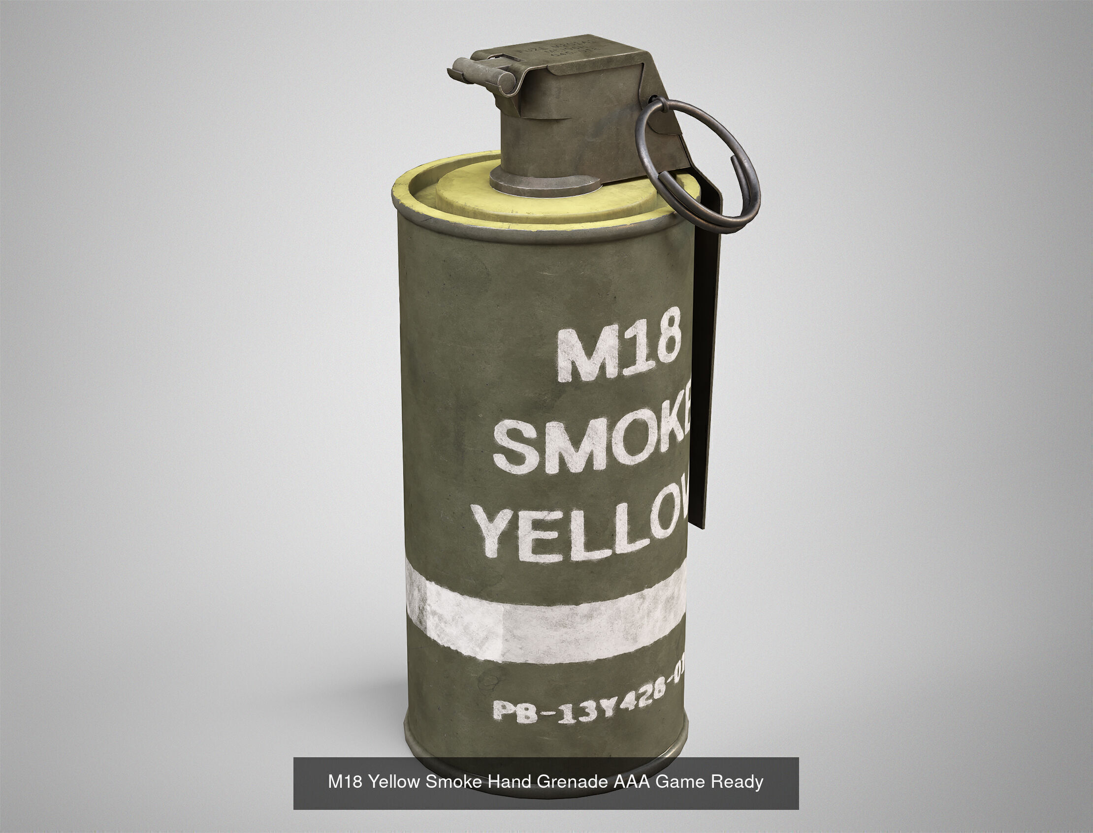 6 Smoke Grenade Pack - M18 M83 Hand Grenades AAA Game Ready 3D Model Collection_9