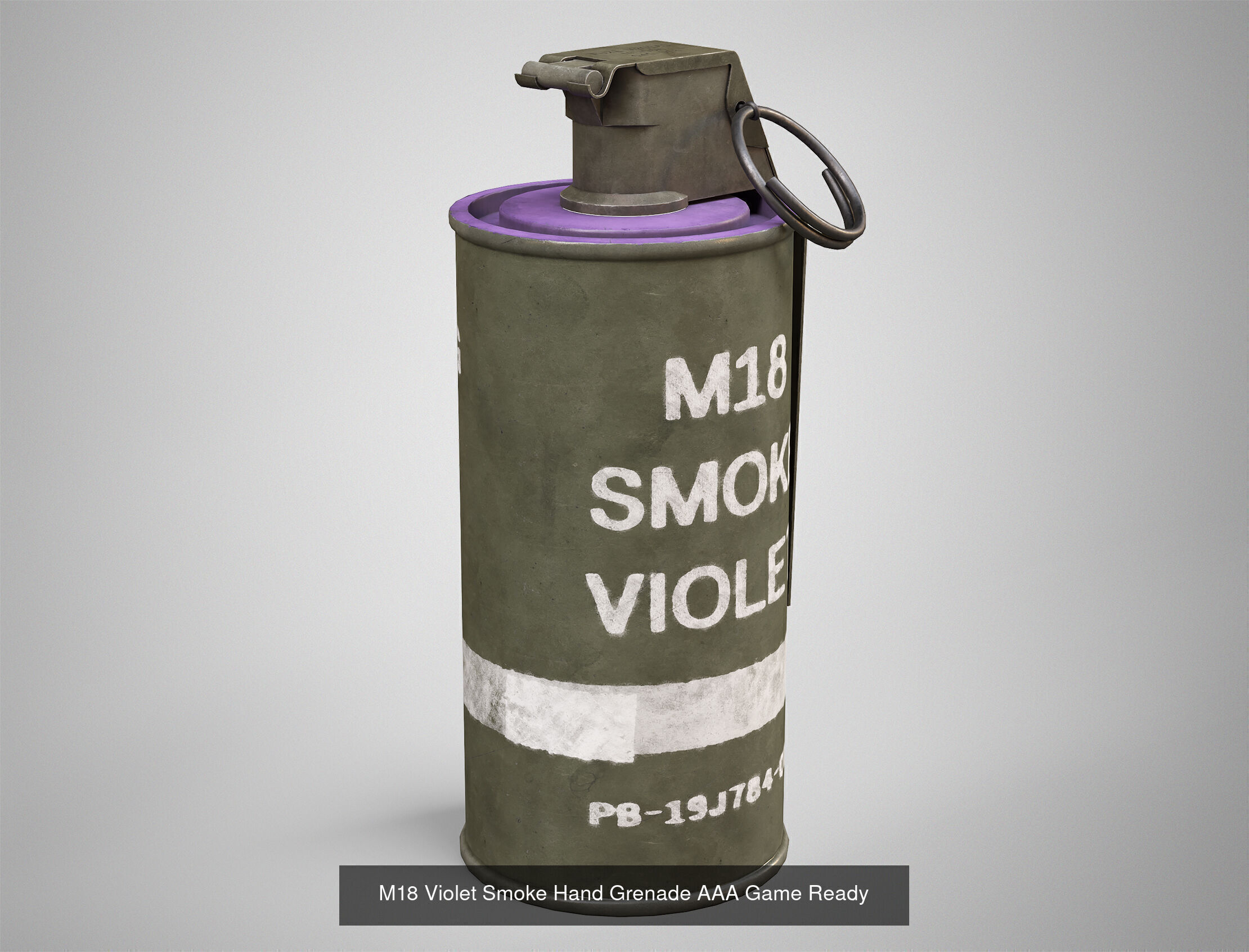 6 Smoke Grenade Pack - M18 M83 Hand Grenades AAA Game Ready 3D Model Collection_7